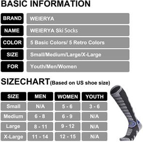 img 1 attached to 🧦 Stay Warm and Comfortable on the Slopes: WEIERYA Ski Socks 2 Pairs Pack for Skiing, Snowboarding, and Outdoor Sports