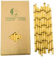 🎋 organic bamboo straws - pack of 100, eco-friendly alternative to plastic straws logo