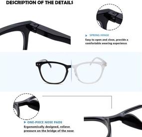 img 3 attached to EPHIU 2 Pack Blue Light Blocking Glasses For Women Men Non Prescription Round Spring Hinge Reading Blue Light Blockers For TV Computer Gaming（Black + Crystal）