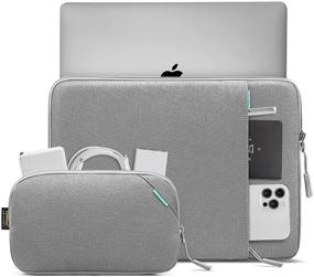 img 1 attached to 📦 tomtoc Recycled Laptop Sleeve: 13-inch MacBook Air & Pro, 12.9 iPad Pro, 360 Protective Case Bag with Accessory Pouch