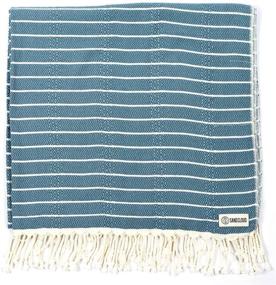 img 4 attached to 🏖️ Sand Cloud Turkish Towel - Peshtemal Cotton - The Gocek (Denim) - Ideal for Beach or Cozy Blanket Use