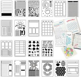 img 4 attached to 📔 DoreenBow 20PCS Journal Stencil Planner Set: Create Calendars, Numbers, Letters, Lists, and DIY Journal Notebook Scrapbook Diary Effortlessly