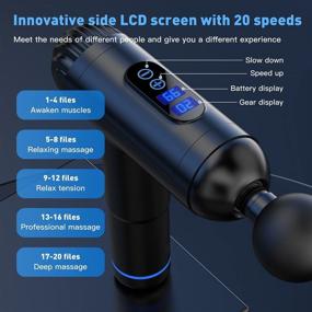 img 2 attached to Ultimate Deep Tissue Massage Gun for Athletes - Upgraded with 8 Replacements Heads, Innovative Side Screen, and 20 Adjustable Speeds