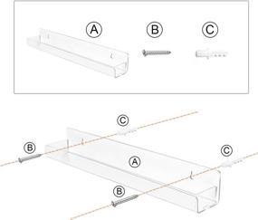 img 2 attached to 🔳 BTremary Clear Acrylic Nail Polish Holder Organizer Storage Racks - 6 Pack Hanging Nail Polish Rack Shelf Floating Wall Mount Hold up to 96 Bottles