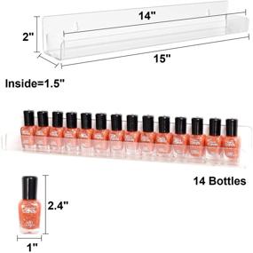 img 1 attached to 🔳 BTremary Clear Acrylic Nail Polish Holder Organizer Storage Racks - 6 Pack Hanging Nail Polish Rack Shelf Floating Wall Mount Hold up to 96 Bottles