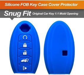img 2 attached to EYANBIS Silicone Key Fob Cover Fit For Nissan Armada Murano Rogue Maxima Altima Pathfinder Infiniti Q50 Q60 QX50 QX80 Smart 5 Buttons Interior Accessories