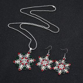 img 1 attached to Snowflake Earrings Necklace Rhinestone Christmas