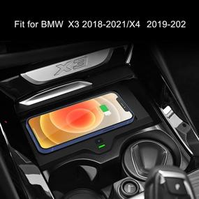 img 3 attached to 🔌 Беспроводная панель зарядки BMW X3 G01 2018-2021, совместима с аксессуарами для BMW X4 2019-2021, органайзер беспроводной зарядки для центральной консоли.