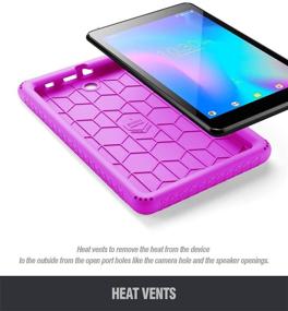 img 2 attached to 🐢 Poetic TurtleSkin Series: Heavy Duty Shockproof Kids Friendly Silicone Case Cover for Alcatel Joy Tab & Alcatel 3T 8-inch Tablet - Purple