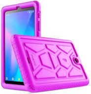 🐢 poetic turtleskin series: heavy duty shockproof kids friendly silicone case cover for alcatel joy tab & alcatel 3t 8-inch tablet - purple logo