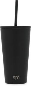 img 3 attached to Simple Modern Classic Insulated Tumbler - Stainless Steel Water Bottle with Straw and Flip Lid - Midnight Black 16oz (470ml)