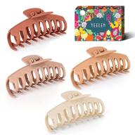 💇 yeelen large hair claw clips - 4 pcs big claw hair clips | nonslip strong hold | stylish french design hair accessories for women & girls with thick and thin hair logo