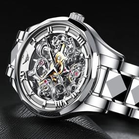 img 3 attached to 🕰️ Unveiling the Skeleton Automatic Mechanical Winding Waterproof Watch: Unmatched Style and Endurance