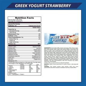 img 3 attached to 🍓 Pure Protein Bars - High Protein, Nutritious Snacks for Energy Support, Low Sugar, Gluten-Free, Strawberry Greek Yogurt Flavor, 1.76oz, Pack of 6