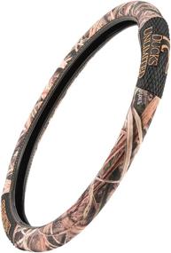 img 4 attached to 🦆 Ducks Unlimited Black/Shadow Grass Blades Camo Steering Wheel Cover for Hunting & Shooting - Single Piece