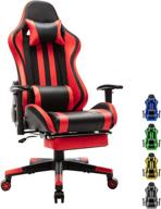 🕹️ soontrans gaming chair with footrest - comfortable ergonomic office chair for adults (black/red) logo