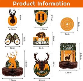 img 3 attached to Полный набор для Дня рождения охотника из 16 предметов - охотничий баннер, медовые ульи для стола, яркие вихри, висячие карточки, зеленое дерево, карточки "О, олень" для вечеринки в стиле охотника.