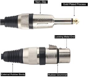 img 2 attached to 🎙️ TISINO Female XLR to 1/4 TS Mono Jack Unbalanced Microphone Cable - 6.6 FT/2 Meters: Ideal for Dynamic Microphones