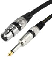 🎙️ tisino female xlr to 1/4 ts mono jack unbalanced microphone cable - 6.6 ft/2 meters: ideal for dynamic microphones logo