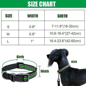 img 2 attached to Aoche Reflective Dog Collar: Adjustable Safety Nylon Pet Collar with Heavy Duty D-Ring for Dogs & Cats