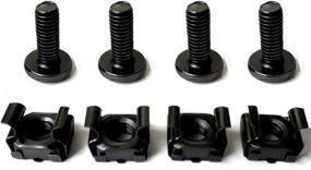 img 1 attached to 🔩 Lancher 60-Pack Black Cage Nuts and Screws for Server Rack Mounts - M6 x 16mm - 1U, 2U, 6U, 12U Cabinets and Shelves