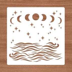 img 2 attached to 🌊 BENECREAT 12x12 Inch Ocean Sea Wave Stencils: Perfect Templates for Wood Art, Scrabooking, Cardmaking, and Christmas Decoration!