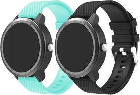 img 4 attached to 📱 Junboer 20mm Quick Release Silicone Replacement Strap for Garmin Vivoactive 3/Forerunner 645/Galaxy Active 2 40 44mm + More