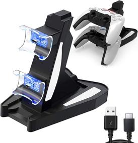 img 4 attached to 🎮 DLseego PS5 Controller Charger: Compatible USB Charging Docking Station Stand for Playstation 5 Controller - White