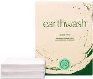 🌍 eco-friendly earthwash laundry sheets: plastic-free, biodegradable strips for travel & home use - scent-free, easy dissolve detergent for 32 loads logo