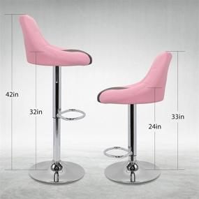 img 1 attached to Magshion Model Stool Chair Dining Counter Bar Pub Set of 2, Pink/Black - Stylish Seating for Your Home or Office