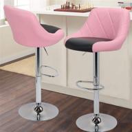 magshion model stool chair dining counter bar pub set of 2, pink/black - stylish seating for your home or office логотип