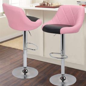 img 3 attached to Magshion Model Stool Chair Dining Counter Bar Pub Set of 2, Pink/Black - Stylish Seating for Your Home or Office