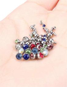 img 1 attached to 🌙 Gadeaila 14G Titanium Dermal Piercing Jewelry with Opal, CZ, and Turquoise Options for Women and Men - Moon, Star, Heart, Ball, and More - Multiple Sizes - 9-48Pcs