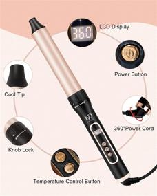 img 1 attached to 🔥 Layado 5-in-1 Curling Iron: Ultimate Hair Styling Set with Straightener Brush, LCD Display, Temperature Control - Includes Glove and Hair Clips