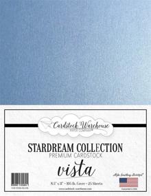 img 1 attached to High-Quality Vista Blue Stardream Metallic Cardstock Paper - 8.5 X 11 Inch - 105 Lb. / 284 GSM Cover - 25 Sheets by Cardstock Warehouse