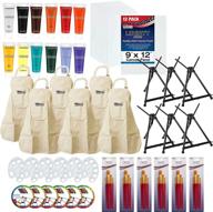 🎨 u.s. art supply sip and paint party kit - 6 easels, 12 paint tubes, 12 canvas panels, 6 brush sets &amp; 6 aprons логотип