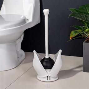 img 1 attached to 🚽 Hideaway Toilet Plunger with Caddy - Heavy Duty Bathroom Plungers with Holder, White