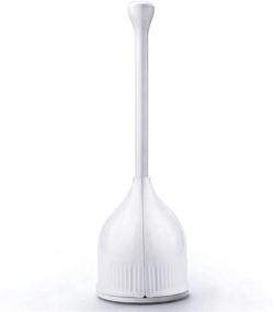 img 3 attached to 🚽 Hideaway Toilet Plunger with Caddy - Heavy Duty Bathroom Plungers with Holder, White