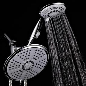 img 2 attached to 🚿 High-Pressure Ultra Luxury Rainfall Combo - HotelSpa 7-inch 5-mode Head, 6-mode Hand Shower with ON/OFF Pause Switch, Water Diverter, Stainless Steel Hose - Top American Brand with Chrome Finish