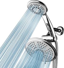 img 4 attached to 🚿 High-Pressure Ultra Luxury Rainfall Combo - HotelSpa 7-inch 5-mode Head, 6-mode Hand Shower with ON/OFF Pause Switch, Water Diverter, Stainless Steel Hose - Top American Brand with Chrome Finish