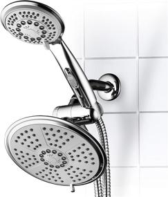 img 3 attached to 🚿 High-Pressure Ultra Luxury Rainfall Combo - HotelSpa 7-inch 5-mode Head, 6-mode Hand Shower with ON/OFF Pause Switch, Water Diverter, Stainless Steel Hose - Top American Brand with Chrome Finish