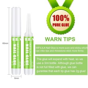 img 3 attached to Infilila Nail Glue: Long-lasting Professional Nail Tips Adhesive - 12PCS, 0.07OZ/PCS