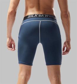 img 3 attached to SILKWORLD Men's Compression Shorts with Convenient Pockets: Ideal for Sports and Running