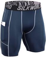 silkworld men's compression shorts with convenient pockets: ideal for sports and running logo