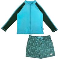 🩲 ultimate protection: swimzip sleeve guard shorts green - boys' swimwear logo