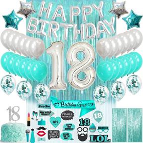 img 4 attached to Complete Teal Green Turquoise 🎉 18th Birthday Decorations Set for Girls