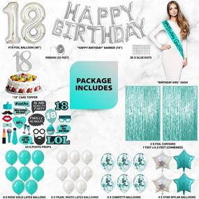 img 3 attached to Complete Teal Green Turquoise 🎉 18th Birthday Decorations Set for Girls