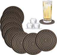 🔶 versatile silicone coasters for beverages & cocktails – oval shape in brown logo