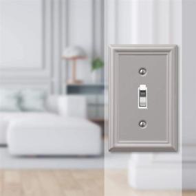 img 2 attached to 🔘 Amerelle 149TBN Chelsea Wallplate, 1 Toggle, Steel, Brushed Nickel, 1-Pack: Sleek Style and Durability for Your Toggle Switches