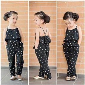 img 2 attached to Floral Corset Romper Jumpsuit Harem Pants Overalls for Toddler Little Girls